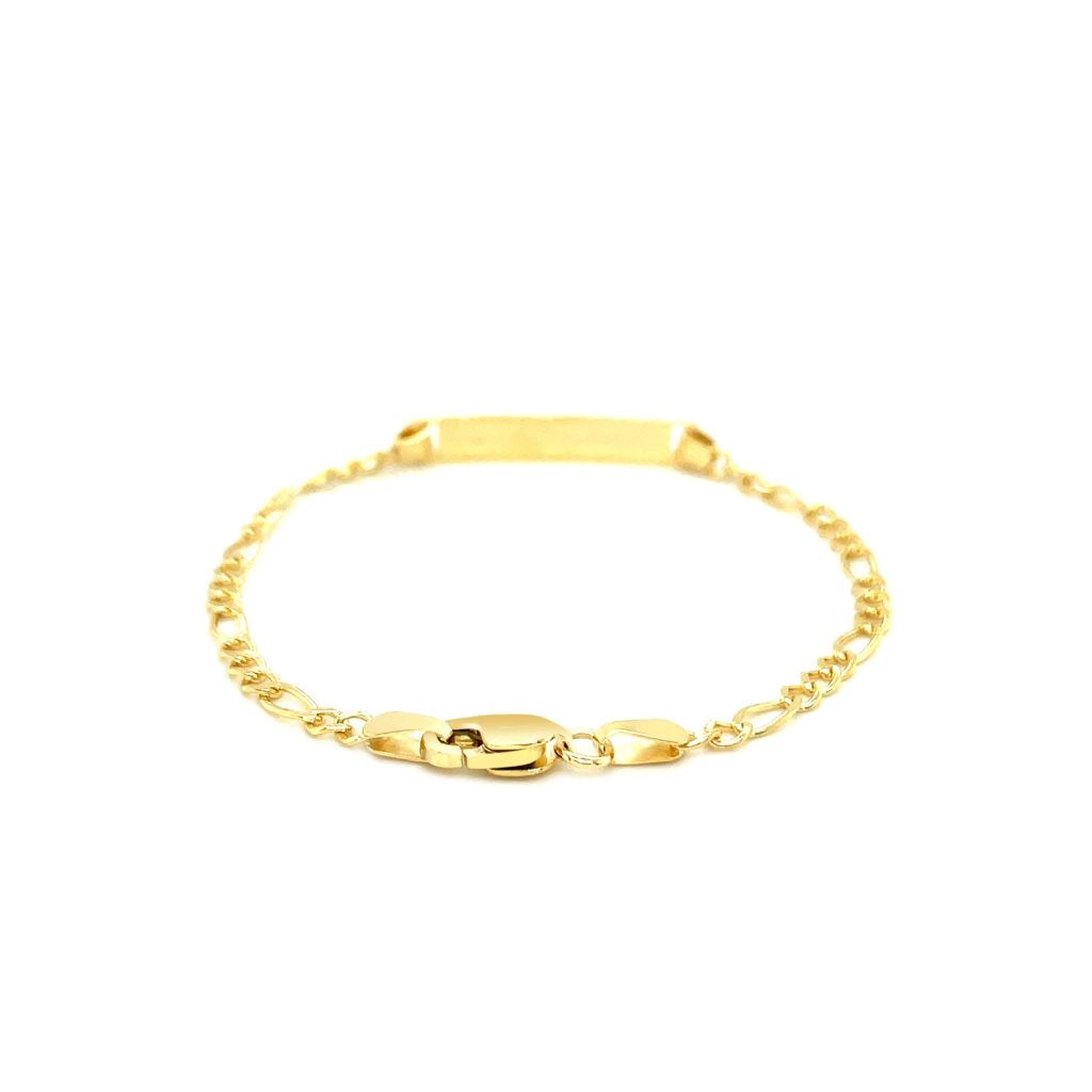 14k Yellow Gold Figaro Link Children’s ID Bracelet.
