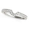 14k White Gold Prong Set Curved Wedding Band