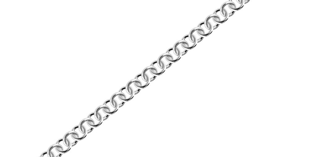 Sterling Silver Rhodium Plated Rolo Style Heart Charmed Chain Bracelet