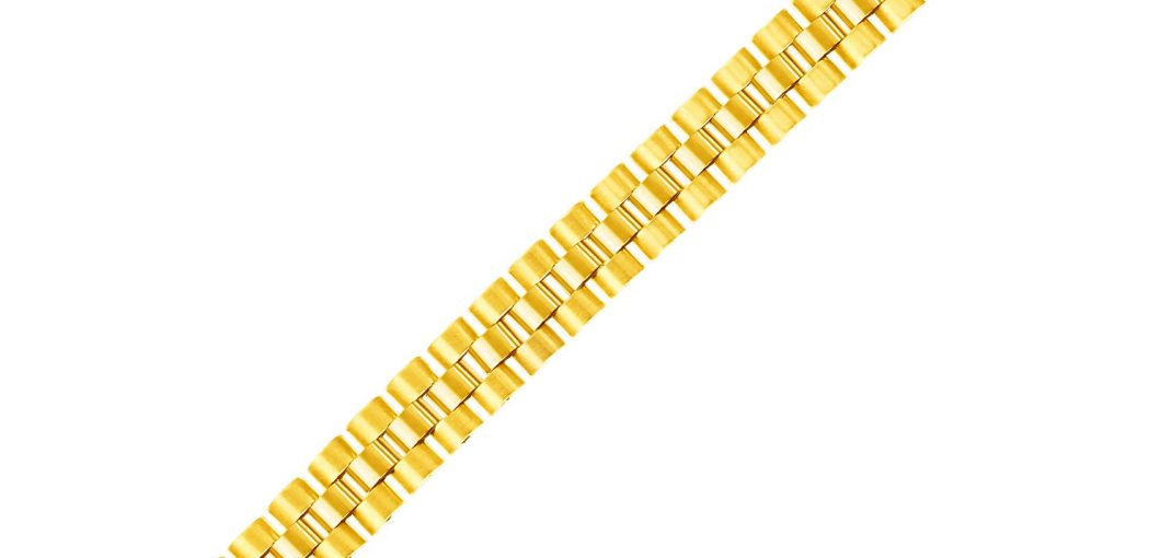 14k Yellow Gold Men's Panther Link Bracelet for Fathers Day 2024