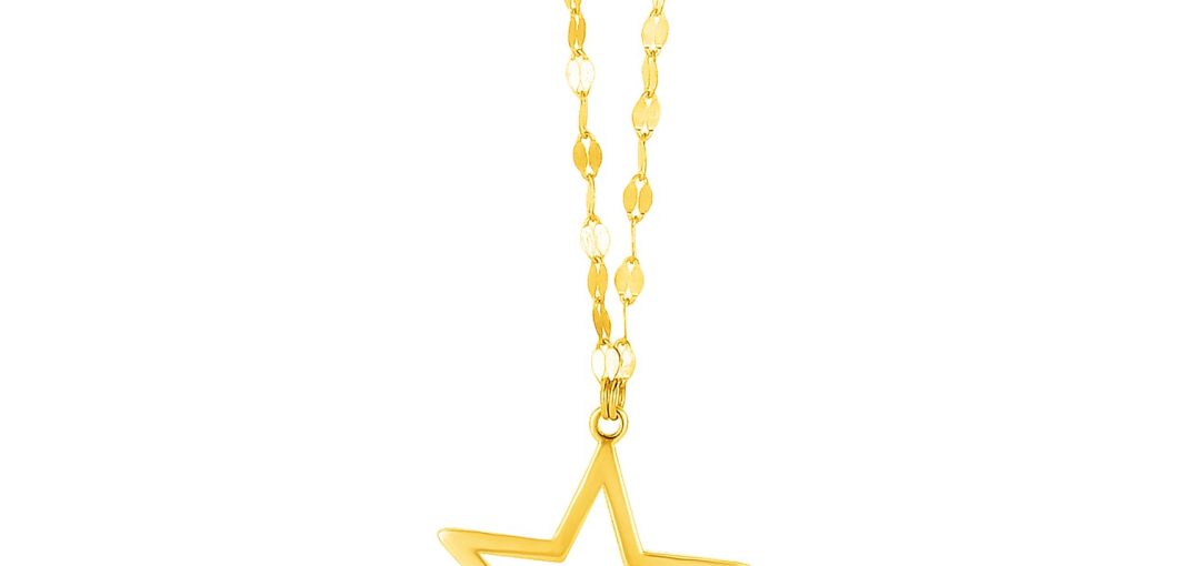 14k Yellow Gold Necklace with Star Pendant