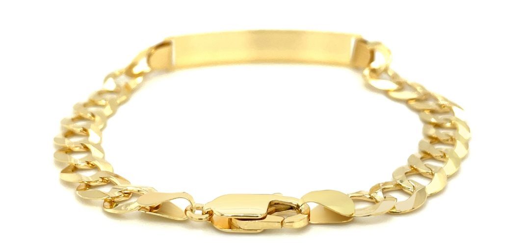 Giving You A Timeless Addition: The 14k Yellow Gold Men’s Curb Chain ID Bracelet for Father’s Day