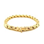 14k Yellow Gold 8 1-2 inch Mens Polished Narrow Rounded Link Bracelet