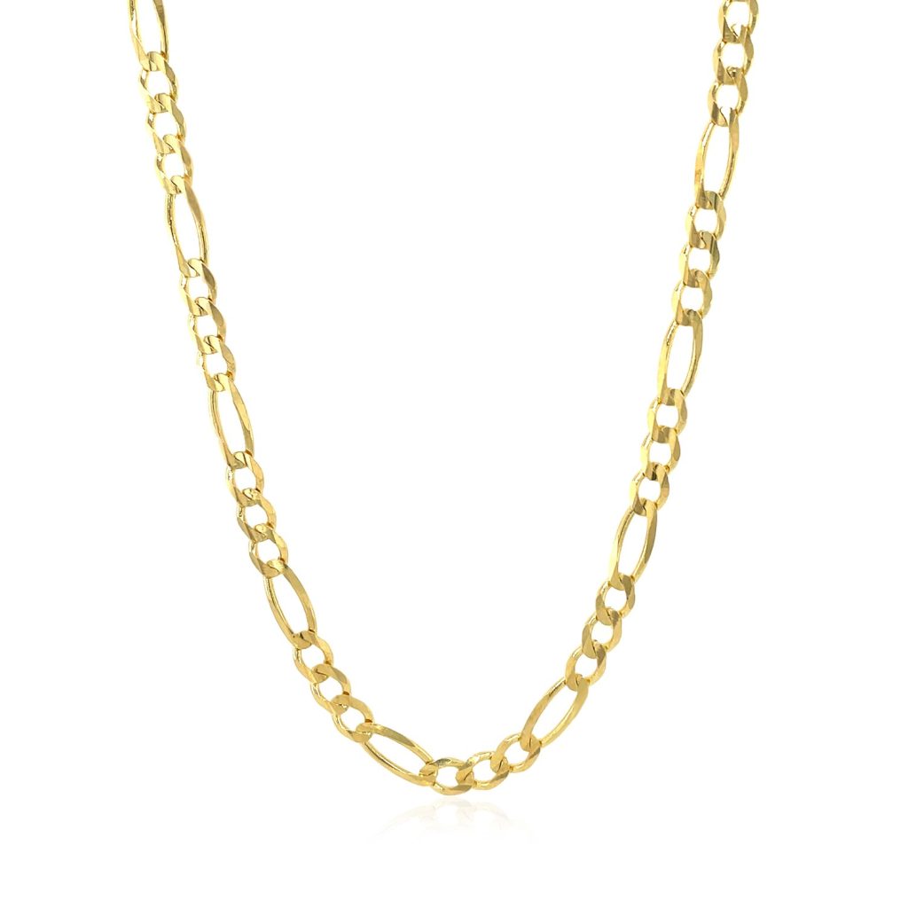 3.8mm 14k Yellow Gold Solid Figaro Chain fit Father's Day