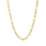 3.8mm 14k Yellow Gold Solid Figaro Chain fit Father's Day