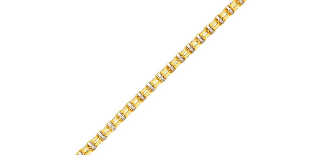 Father’s Day Style with the 14k Two-Toned Yellow and White Gold Double Link Men’s Bracelet