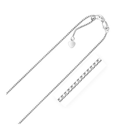 Sterling Silver 1.4mm Adjustable Box Chain (1.40 mm)