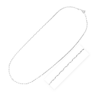 Sterling Silver Rhodium Plated Paperclip Chain (1.80 mm)