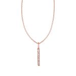 14k Rose Gold Bar Pendant with Diamonds.