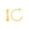 14K Yellow Gold Hoop Mariner Chain Earrings