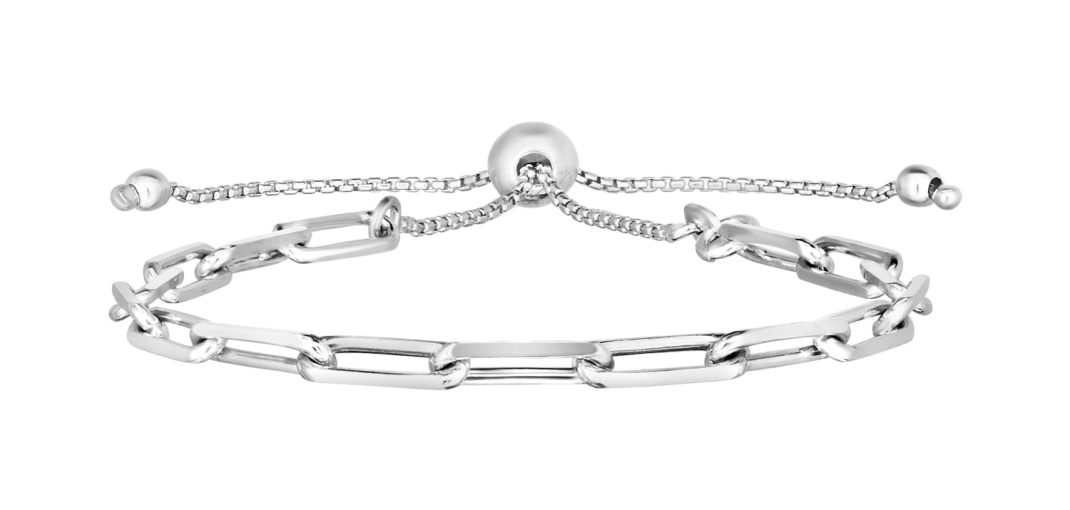 Sterling Silver Paperclip Chain Adjustable Bracelet - 3.80 mm