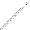 Sterling Silver Small Ridged Circular Chain Bracelet with Rhodium Plating