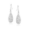 Sterling Silver Teardrop Filigree Style Drop Earrings.