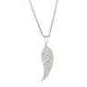 Sterling Silver with Large Textured Angel Wing Pendant.