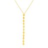 14k Yellow Gold Lariat Style Necklace with Disks.