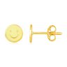 14k Yellow Gold and Enamel Yellow Smiley Face Stud Earrings.