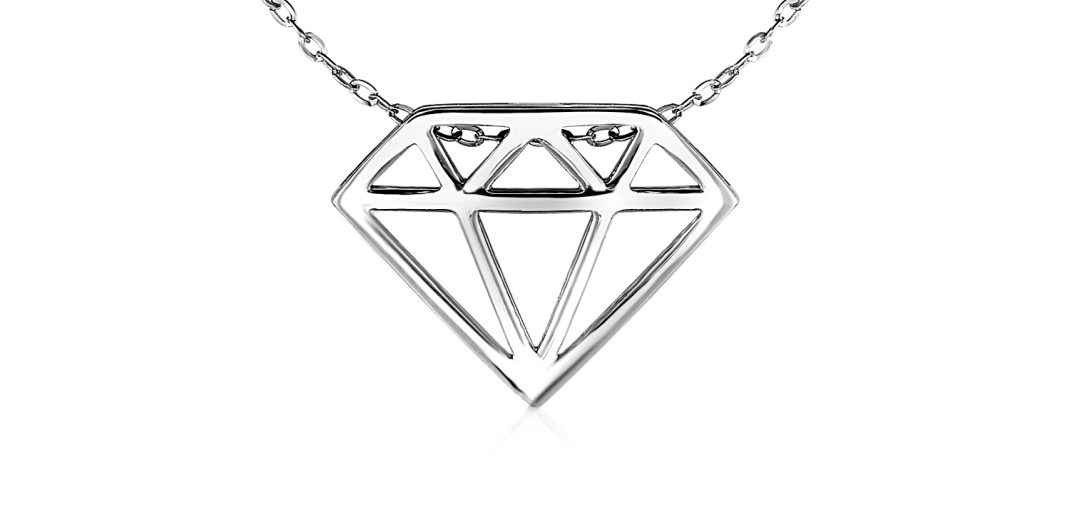 Diamond Symbol Pendant in 14k White Gold.