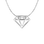 Diamond Symbol Pendant in 14k White Gold.